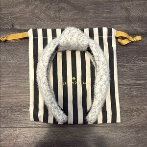 Lele Sadoughi Gray Fuzzy Headband